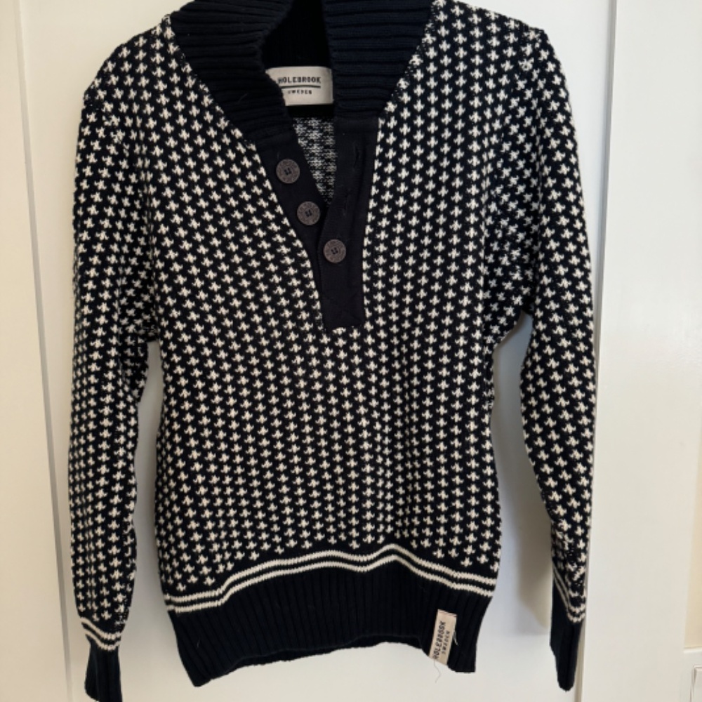 Men's Holebrook Cowl Neck Cotton Sweater Size Small